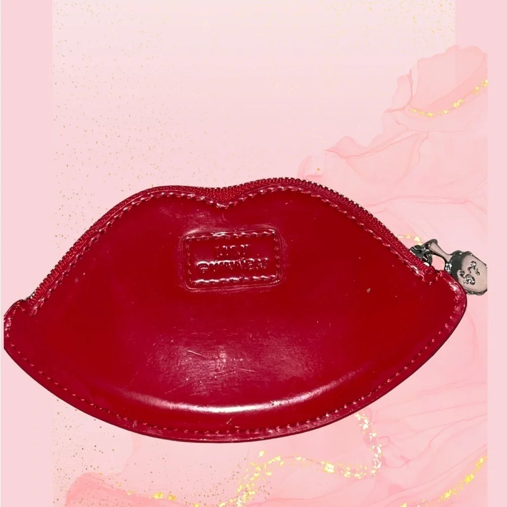 Lulu Guinness Red Lip Patent Leather Coin Purse,  